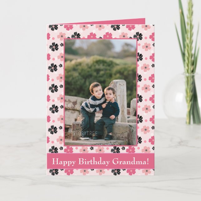 Happy Birthday Grandma Photo Card  (Front)