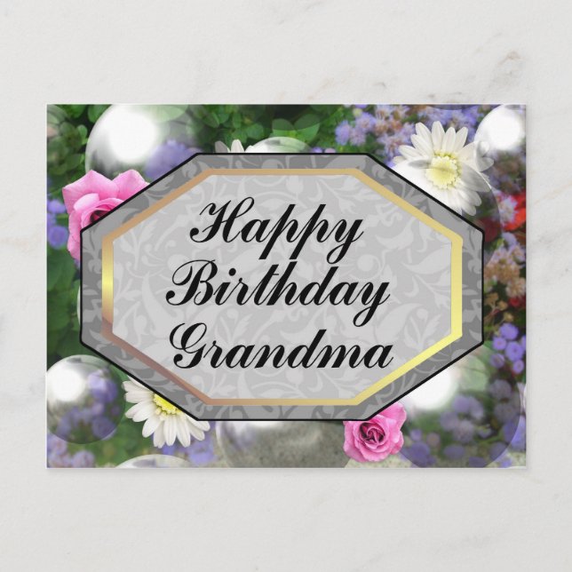 Happy Birthday Grandma Postcard (Front)