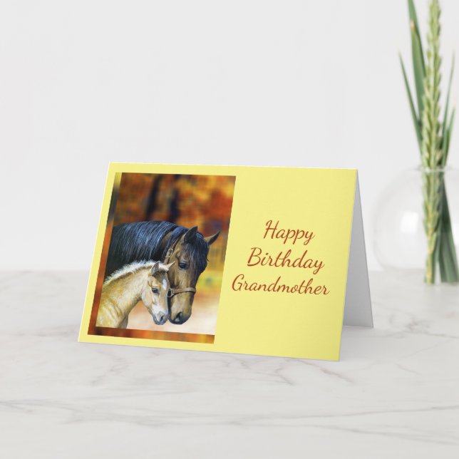 Happy Birthday Grandmother Horse Equestrian Card (Front)