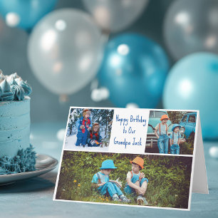 Happy Birthday Grandpa Custom Grandkids Photo Card
