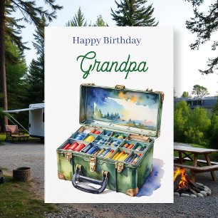 Happy Birthday Grandpa   Fishing Tackle Box Card