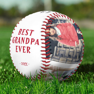Happy Birthday Grandpa Modern 4 Photo Collage Baseball