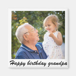 Happy birthday grandpa personalise photo magnet