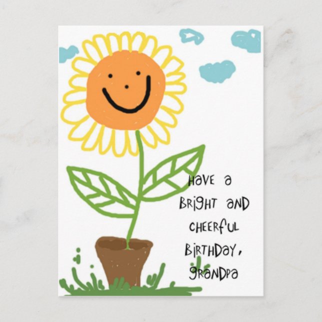 Happy Birthday Grandpa Postcard (Front)