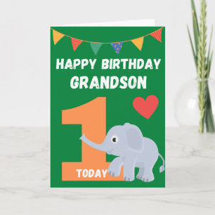 Happy Birthday Grandson - 1 Today Card