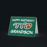 Happy Birthday Grandson American Football sports Card<br><div class="desc">Happy Birthday Grandson athletic American Football sports greeting Card . Wish your grandchild a Happy Birthday with this sporty greeting card for kids. Cute print for boys and girls. Also great for son in law and other family members. Sporty ball design.</div>