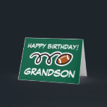 Happy Birthday Grandson American Football sports Card<br><div class="desc">Happy Birthday Grandson athletic American Football sports greeting Card . Wish your grandchild a Happy Birthday with this sporty greeting card for kids. Cute print for boys and girls. Also great for son in law and other family members. Sporty ball design.</div>