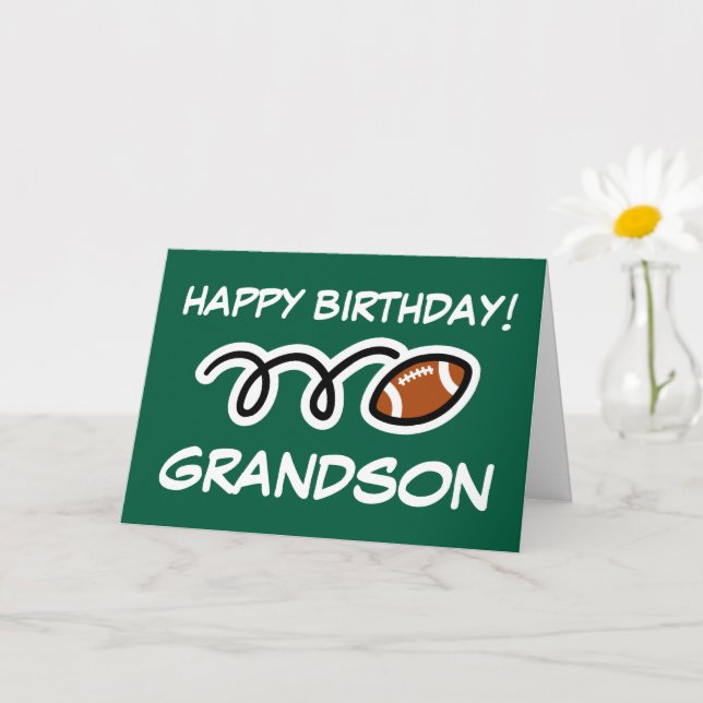 Happy Birthday Grandson American Football sports Card (Small Plant)