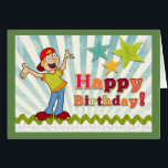 Happy Birthday Grandson Card<br><div class="desc">Cool picture of smiling cartoon teen with stars and the words,  Happy Birthday,  is featured on this birthday card to a grandson. Inside of card reads,  "Grandson,  You Are One Cool Dude! Have A Great Birthday!". A awesome way to send those special birthday greetings!</div>