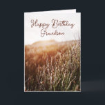 Happy Birthday Grandson - Rustic Birthday Card<br><div class="desc">Custom birthday card featuring rustic sunset photo with "Happy Birthday Grandson" in script typography. Coloured interior and back. Also available for Instant Download to easily share with friends and family.</div>