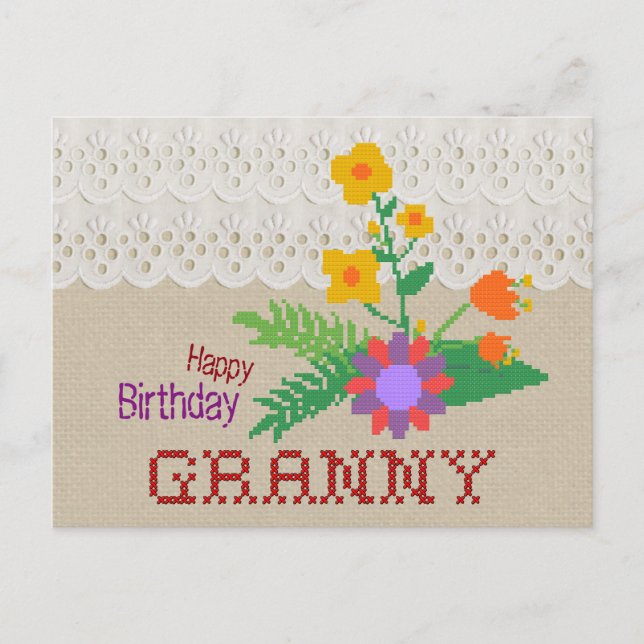 Happy Birthday Granny CC0683 Handicraft Postcard (Front)