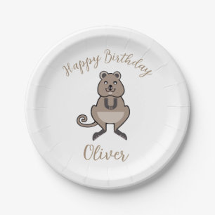 Happy birthday - Graphic QUOKKA - Nature - Party Paper Plate