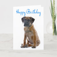 Happy Birthday Great Dane Puppy Dog Card - Verse