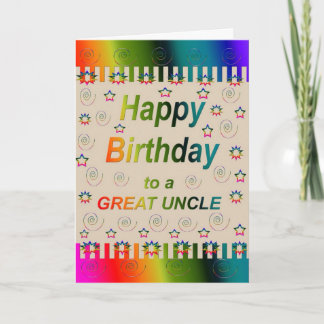 HAPPY BIRTHDAY Great Uncle Card