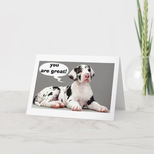 HAPPY BIRTHDAY GREAT WISHES AND A GREAT DANE CARD (Front)