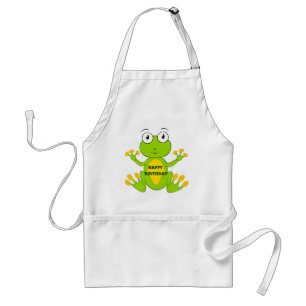 Happy Birthday Green Frog Standard Apron
