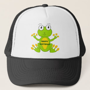 Happy Birthday Green Frog Trucker Hat