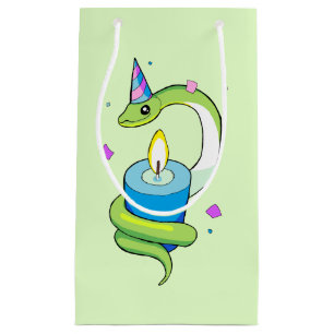 Happy Birthday Green Party Snake Drawing Gift Bag