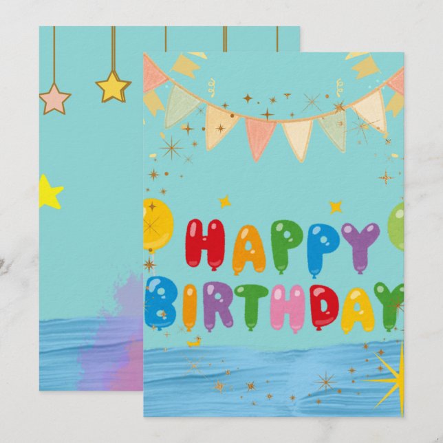 Happy Birthday Greeting Card  (Front/Back)