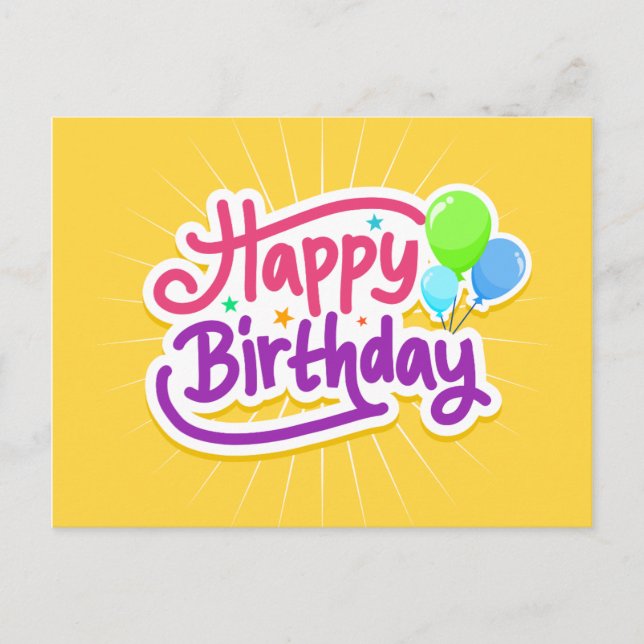 Happy Birthday Greeting Card 4 (Front)