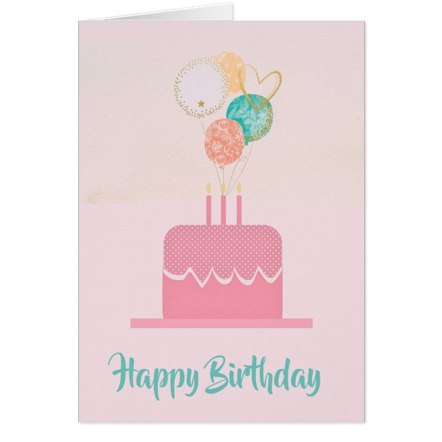 Happy Birthday Greeting Card for Girl (Front)