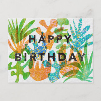 Happy Birthday Greeting card in Screenprint effect