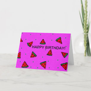 happy birthday greeting card watermelon design