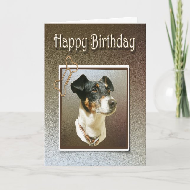 Happy Birthday greeting card with jack russel dog (Front)