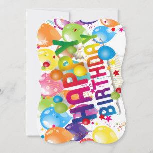 Happy Birthday Greeting Card with Multi Coloured