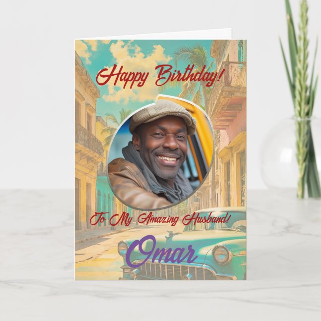 Happy Birthday Greeting Card with Photo (Front)