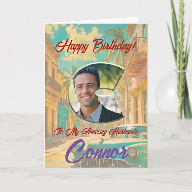 Happy Birthday Greeting Photo Card (Front)