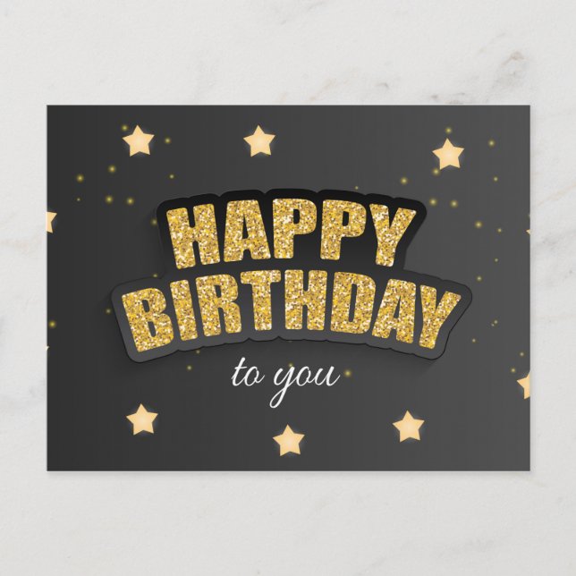 Happy Birthday Greeting Postcard (Front)