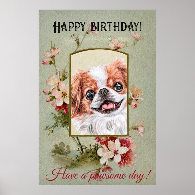 Happy Birthday Greetings Japanese chin Poster (Front)