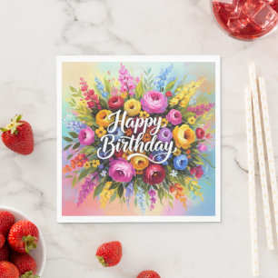 Happy Birthday Greetings Napkin