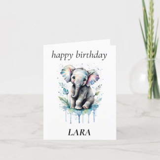 Happy birthday, grey and pink, personalise a small card