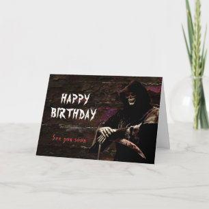Happy Birthday Grim Reaper See You Soon Card