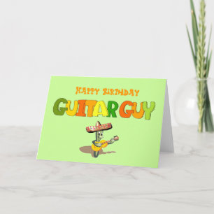 Happy Birthday Guitar Guy Card