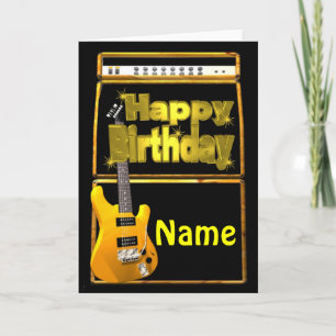 Happy Birthday Guitars with add name Card