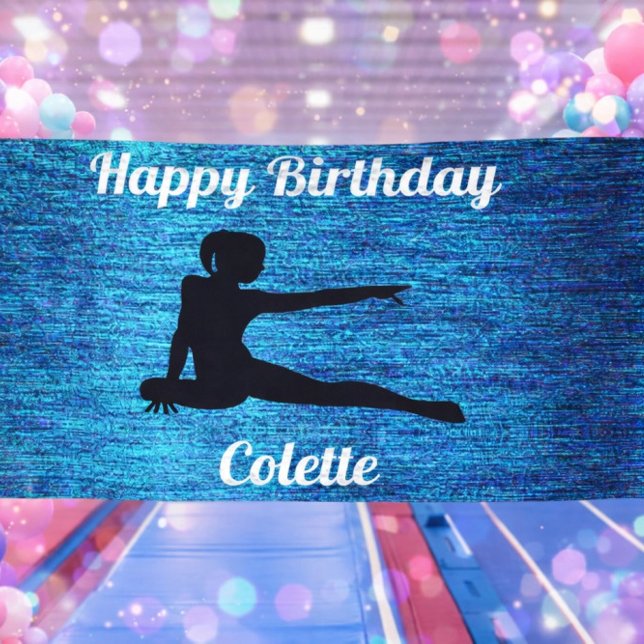 Happy Birthday Gymnastics Personalised Banner (Creator Uploaded)