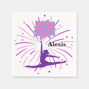 Happy Birthday Gymnastics Personalised Napkin