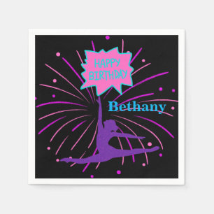 Happy Birthday Gymnastics Personalised  Napkin