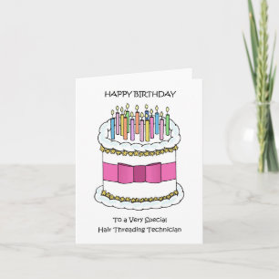 Happy Birthday Hair Threading Technician Card
