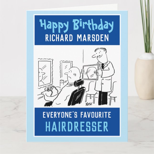 Happy Birthday Hairdresser or Barber Card (Front)