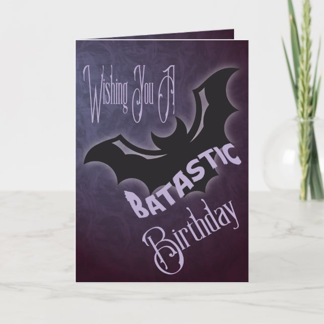 Happy Birthday Halloween Bat Celebration Card (Front)