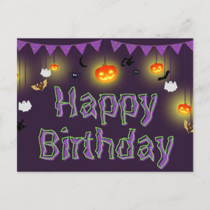 Happy Birthday Halloween Postcard