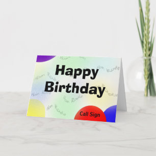 Happy Birthday Ham Radio Waves Card - Customise It