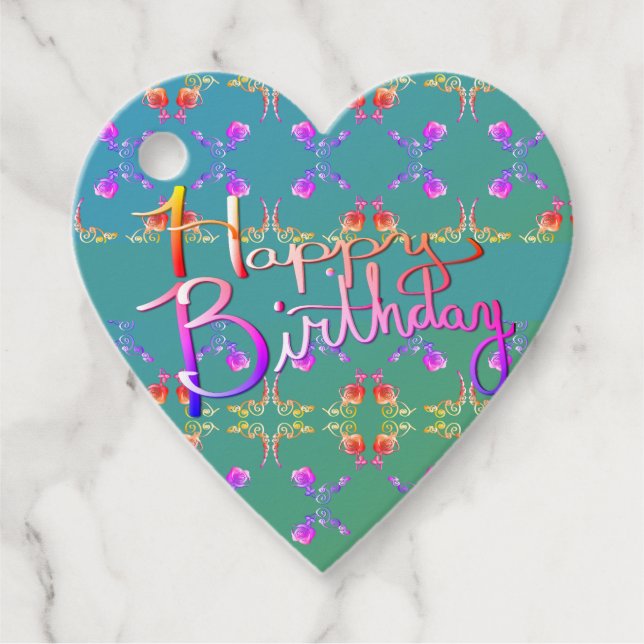 "Happy Birthday" Hand written Gift Tags (Front)