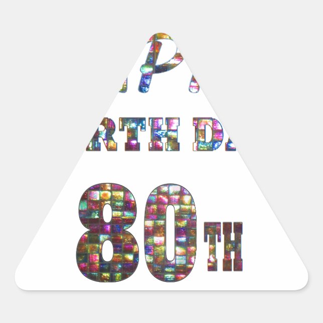 happy birthday happybirthday  designs triangle sticker (Front)