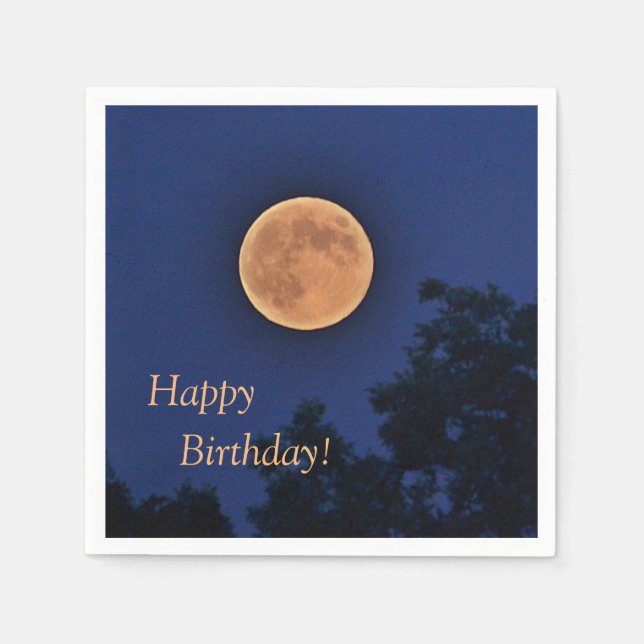 Happy Birthday Harvest Moon Napkin (Front)