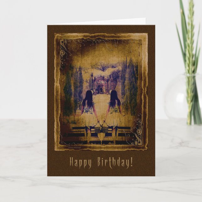 Happy Birthday  Haunting Spooky Girls Card (Front)